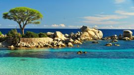 FRANCE. CORSE DU SUD (2A) PORTO-VECCHIO, PALOMBAGGIA BEACH