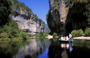 People boating in Gorges du Tarn, Lozere, France